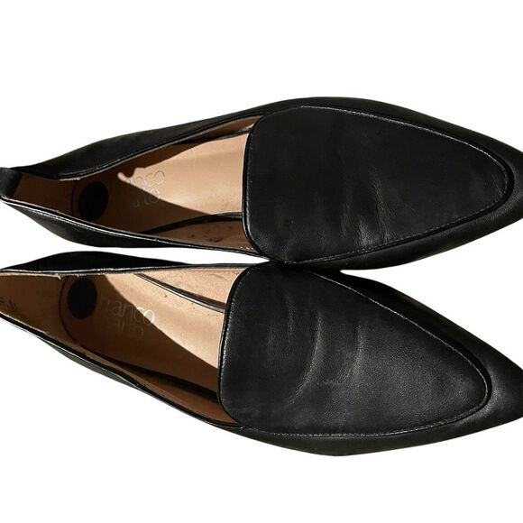 Franco Sarto size 8.5 Black Leather Women's Loafers great condition - Picture 1 of 2